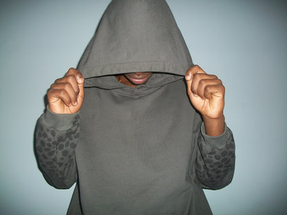 Grey Cheetah-Sleeve Hoodie