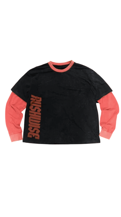 Vintage Layered Long Sleeve Tee - Rushwise Apparel 